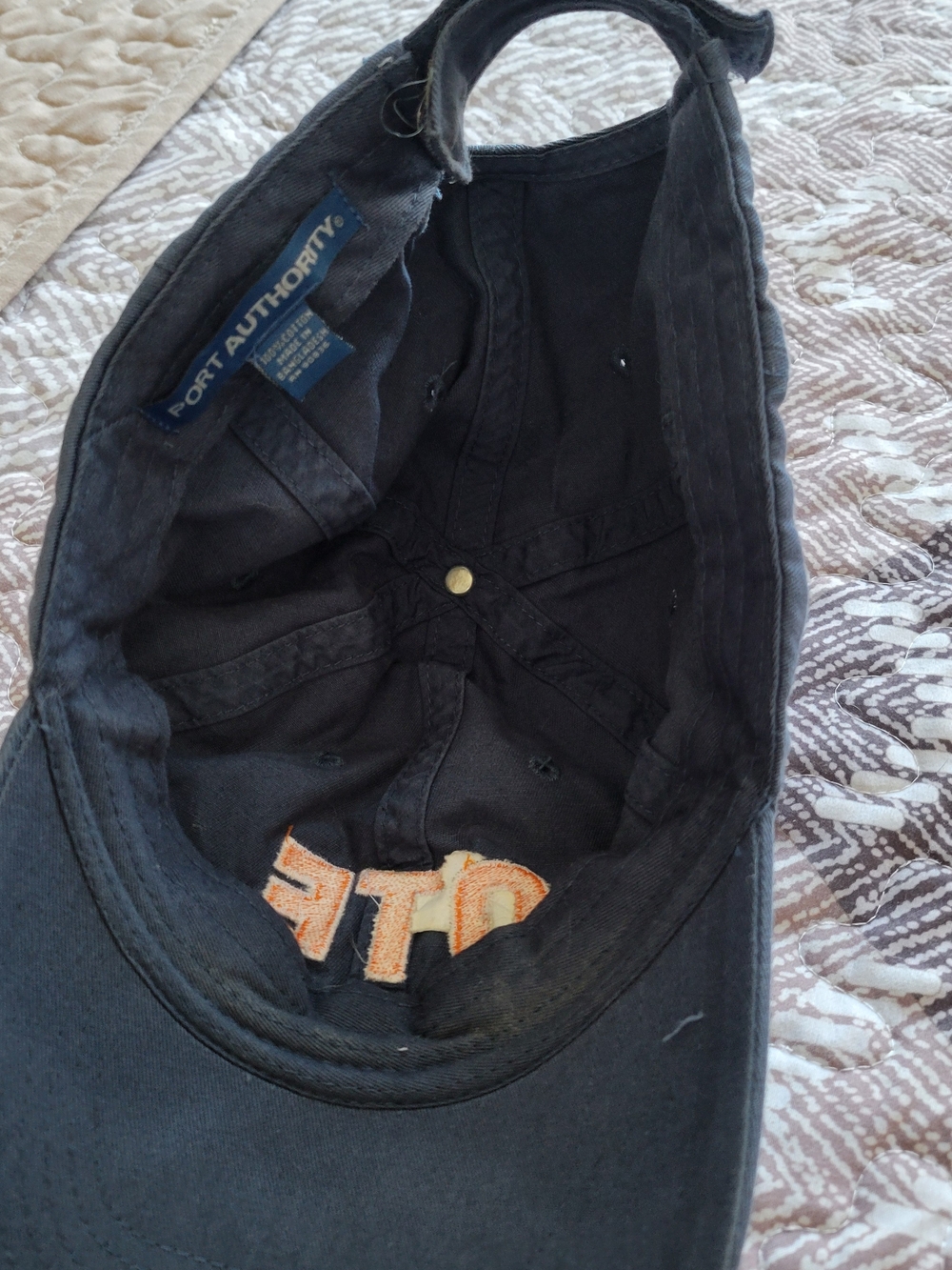 Embroidered Navy Cap with Orange OTF Accent - Picture 4 of 4